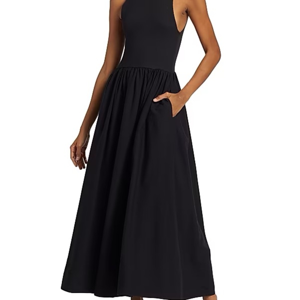 Reformation Sai Black Midi Dress